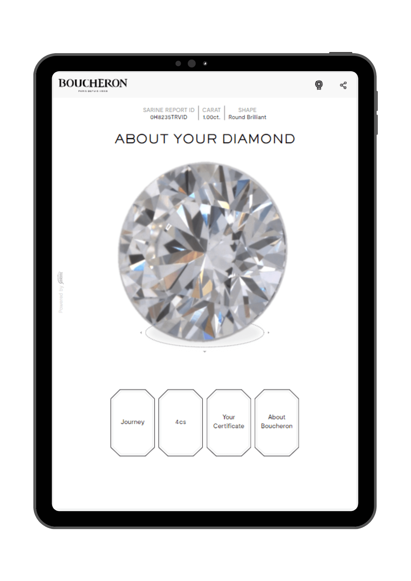Diamond grading reports and certifications